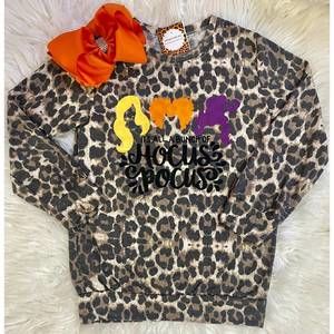NEW KIDSCHARM girl's leopard “hocus pocus” halloween top in brown multi